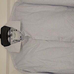 Denim & Flower Men's Light Blue Micro-Dot Dress Shirt